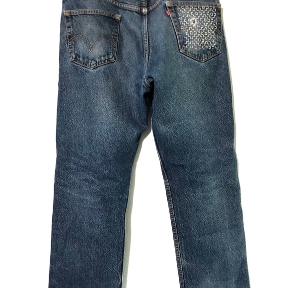 Levi’s 505 36X30 Custom Mended Jeans - Picture 5 of 8